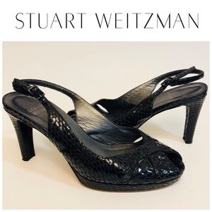 Stuart Weitzman Snakeskin Slingback Heels Sz 6